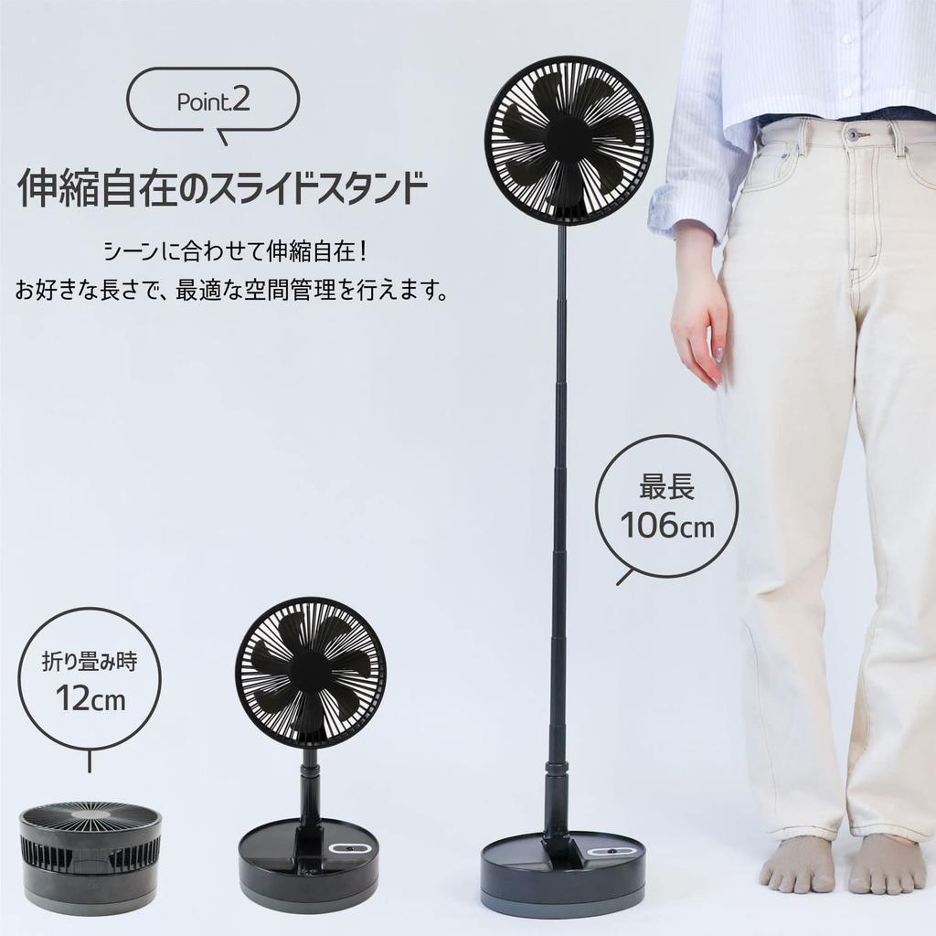 Rechargeable DC Motor Folding Fan with 7 10800mAh Remote Control Included [MRG] Blades, Power,