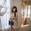 Foreign Style Polka Dot Contrasting Color Bow Neck Dress Women's Spring New Small Loose and Thin Short Skirt