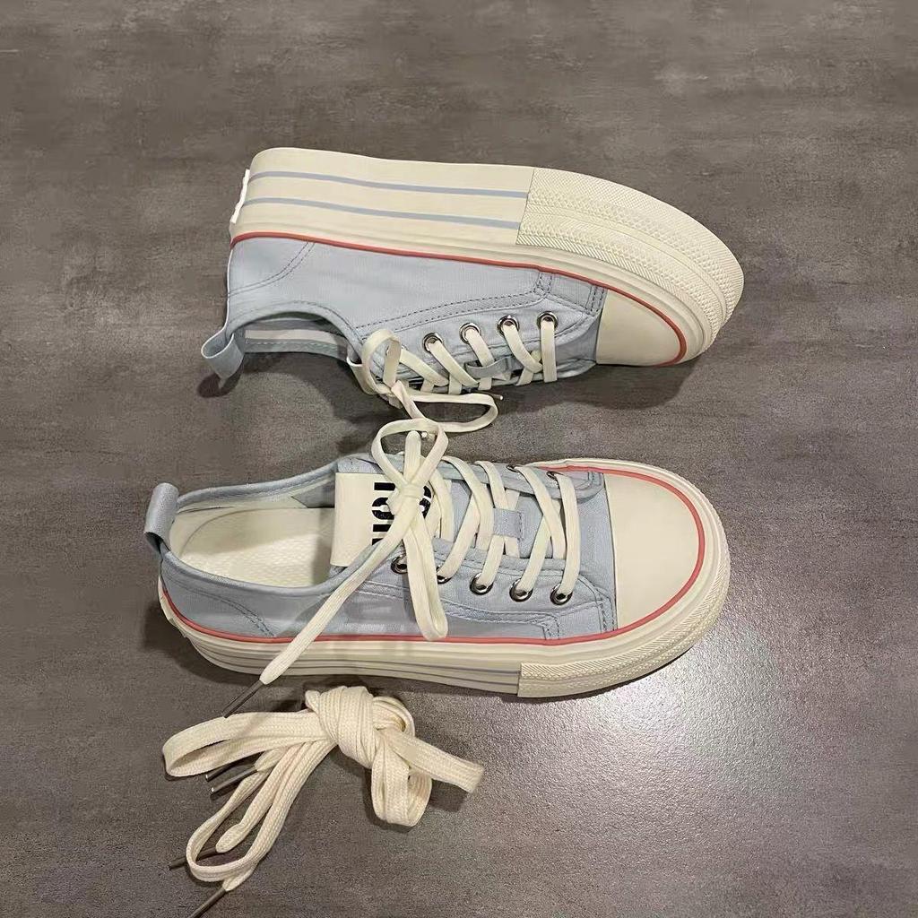 Thin Breathable New Summer Thick-soled Heightening Casual Female Students Versatile Canvas Shoes Children