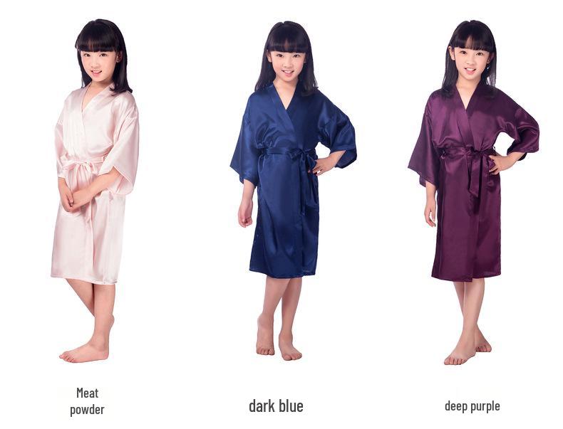 Horu Shi Summer V-neck Mid-length Girl's Casual Thin Cardigan Bathrobe
