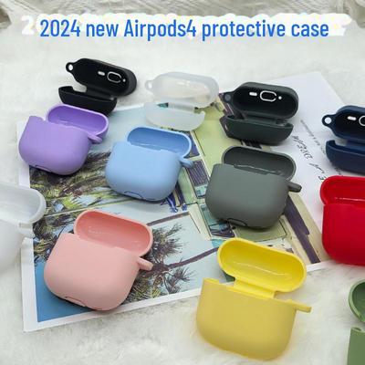 "AirPods 4 Silicone Protective Cover: Anti-Fall, Skin-Friendly Soft Case for Apple Wireless Earphones"