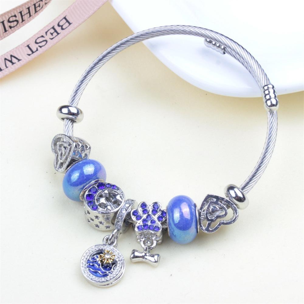 Beaded Bracelet Bangle Multi Element Stainless Steel Copper Alloy Open Spring Snake Bone Chain