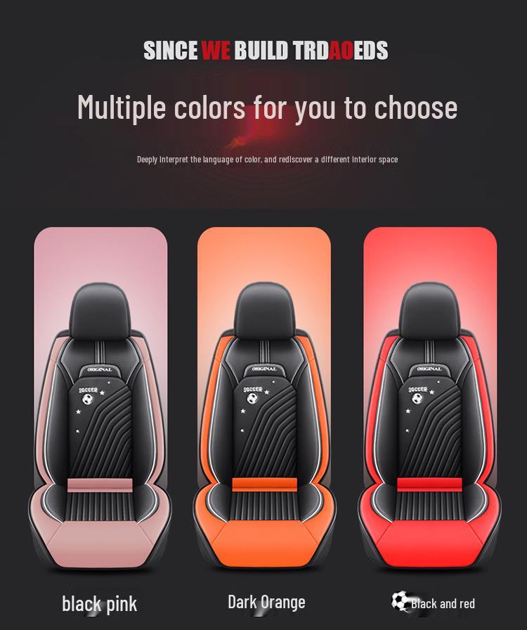 Leather Car Seat Cushion - All-Season Full Surround Cover for Sedans