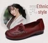 2025 Ethnic Style Handmade Genuine Leather Soft Bottom Shoes for Middle-Aged Women