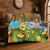 Cute S-SpongeBob Cartoon Soft Flannel Throw Blanket,Warm Cozy Blanket for Bed,Couch,Sofa,Bedroom,Living Room,Travel,Picnic Gift