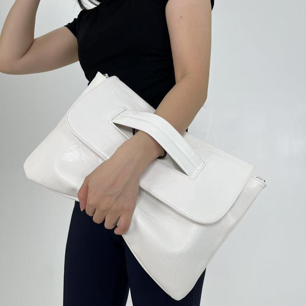 Ladies' Fashi Business High Capacity Glove Bag Soft Leather Document Storage Shoulder Bag