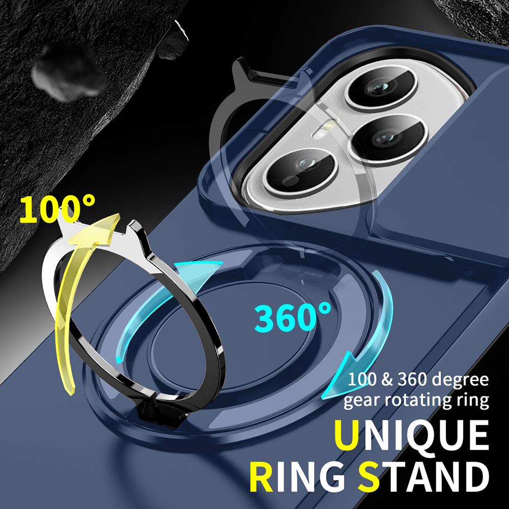 KEYSION 360° Ringständer Handyhülle für HONOR 400 Pro 5G Schiebkamera Schutz Magnetische Stoßfeste Rückabdeckung für Honor 400 5G