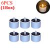 6PCs Solar Tea Light Led Candles Flameless Outdoor Waterproof Solar Tea Lights Rechargeable Candles for Party Garden Home Decor