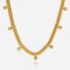 Design Classic Style 18K Gold with White Zircon Pendant Snake Bone Chain Necklace Jewelry