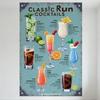 Classic Rum Cocktails Metal Tin Sign Vintage Bar Pub Wall Decor with 7 Cocktail Illustrations, Home Kitchen Art for Man Cave Res