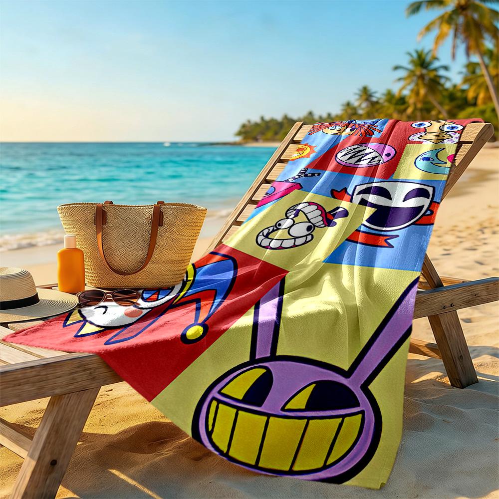 Digital Circus Beach Towel High Absorbency & Quick-Dry Comfortable Lightweight
