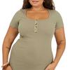 Brave Soul Womens/Ladies Square Neck Plus Short-Sleeved Mini Dress