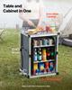 VEVOR Folding Camping Storage Cabinet, Outdoor Portable Aluminum Lightweight Table, Quick Set-up Compact Kitchen Cook Station