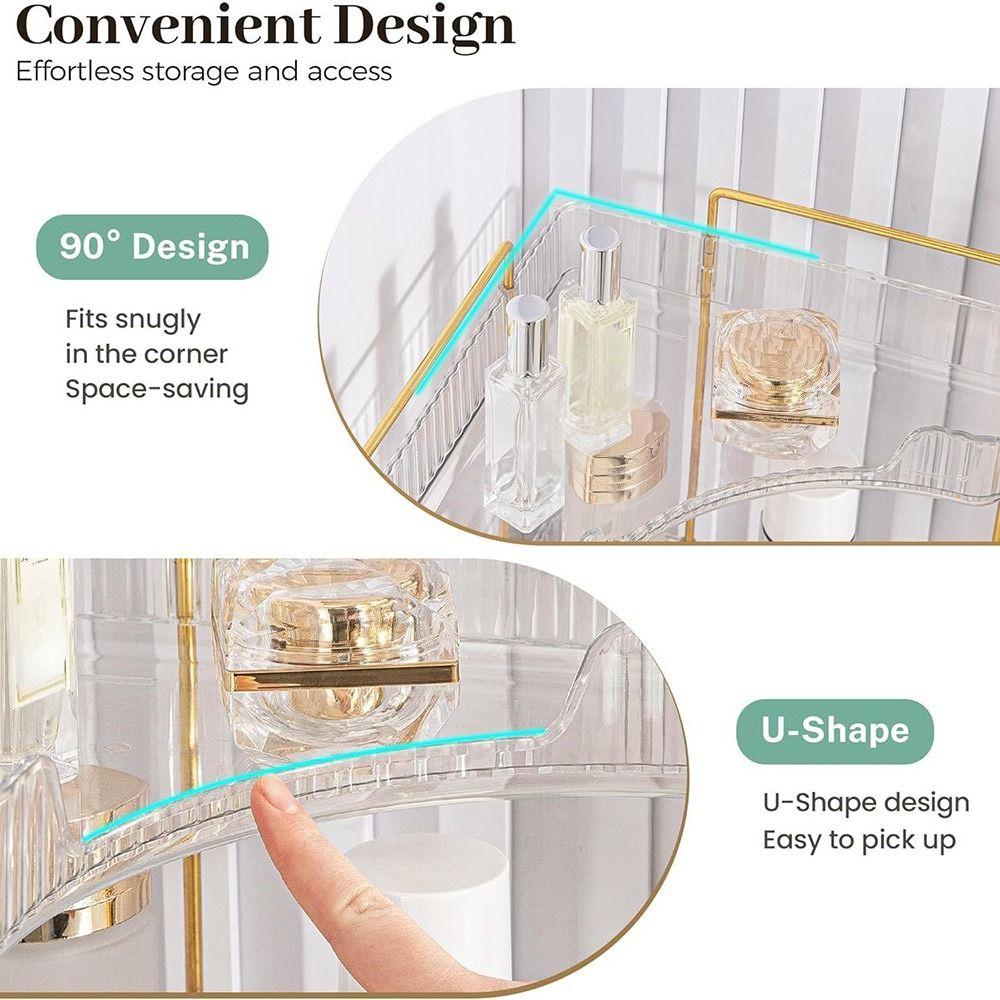 Transparent Desktop Corner Shelf Large Capacity Desktop Organizer Cosmetics Storage Holder  Home