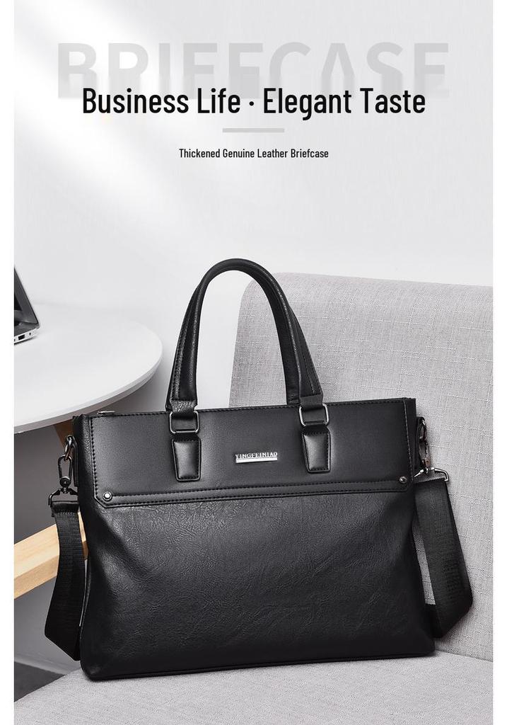 Men's Business Briefcase Laptop Bag - Large Capacity A4 Document Handbag