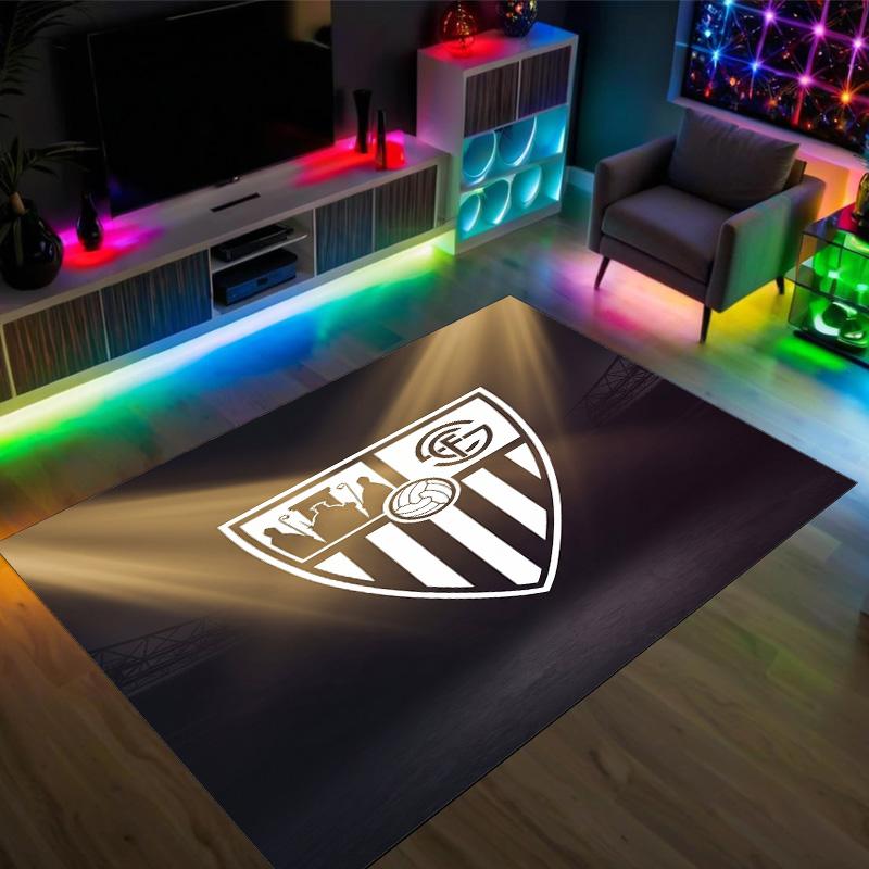 Tappeto in Velluto di Cristallo Design Sevilla FC Accogliente Non?Tappeto Stampato Antiscivolo per Camera da Letto Soggiorno Ingresso