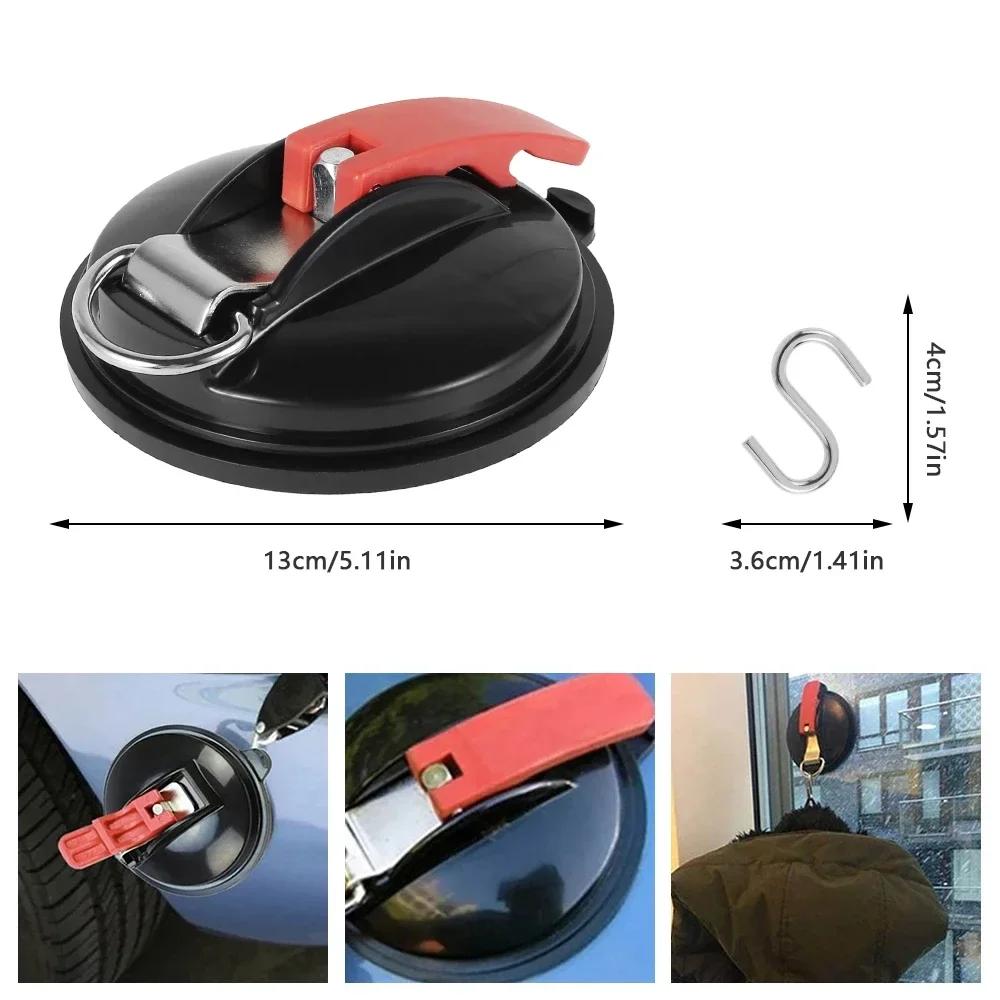 1-4PCS Multifunctional Heavy Duty Suction Cup Device Tie Tensioner Down Luggage Tarps Tents Camping Car Van with Securing Hook