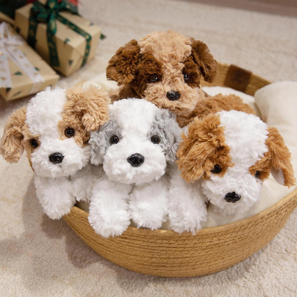 32-48cm Adorable Real Life Curly Dog Bichon Dog Plush Toy Cute And Charming Cartoon Plush Playthings Girls Birth Date Girlfriend Xmas Present