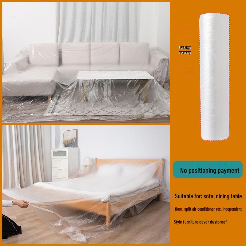 Spring Cleaning Dustproof Disposable Furniture Cover - Protective Plastic Film Cloth