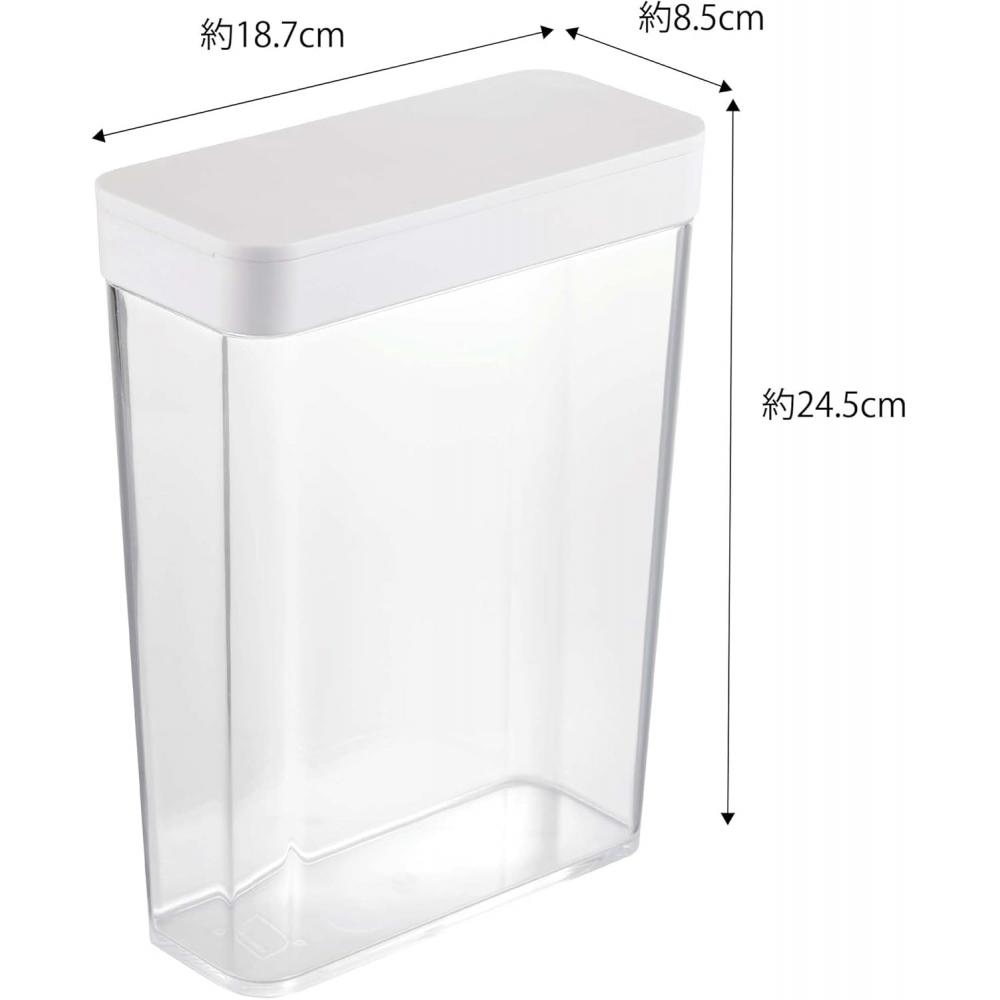 Yamazaki Trockenfutter-Vorratsbehälter Weiß Ca.. B18,7xT8,5xH24,5cm Turmrutsche Typ Offen