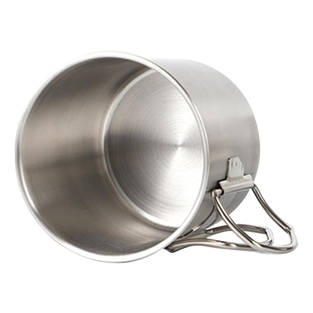 Stainless Steel Camping Cup with Lid Rust Prevention Foldable Camping Cup for Outdoor Hiking