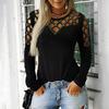 Fashion Women Hollow Hot Rhinestone Long Sleeve T-Shirt Top Casual Loose Tops