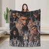 Anuel AA Rapper Blanket  Super Warm Graphic Plush Throw Blanket For Couch Bed Airplane Travel Flannel Bedspread Bed Cover
