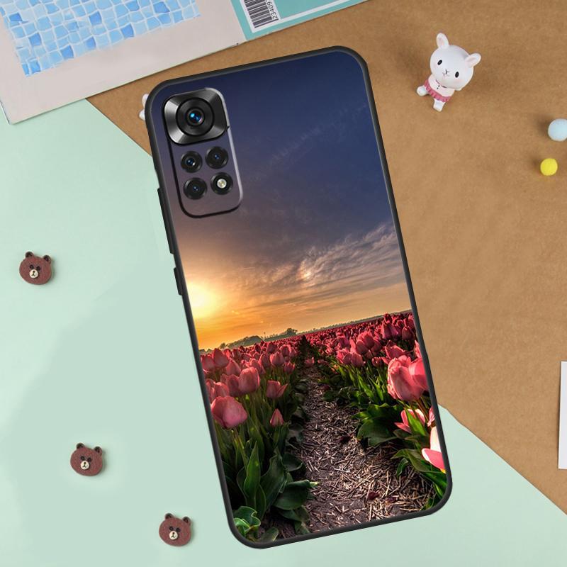 Spring Tulips Flower Case For Xiaomi Redmi 14C 10C 12C 13C Cover For Redmi Note 13 Pro 14 9 10 11 12 10S 11S 12S