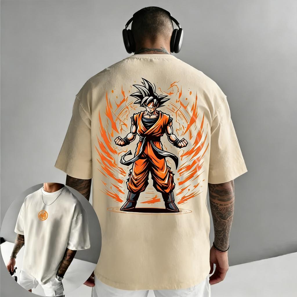 Dragon Ball Anime Goku Printed Cotton T-shirt Harajuku Men and Women Summer New Large Loose Casual Short Sleeve Top