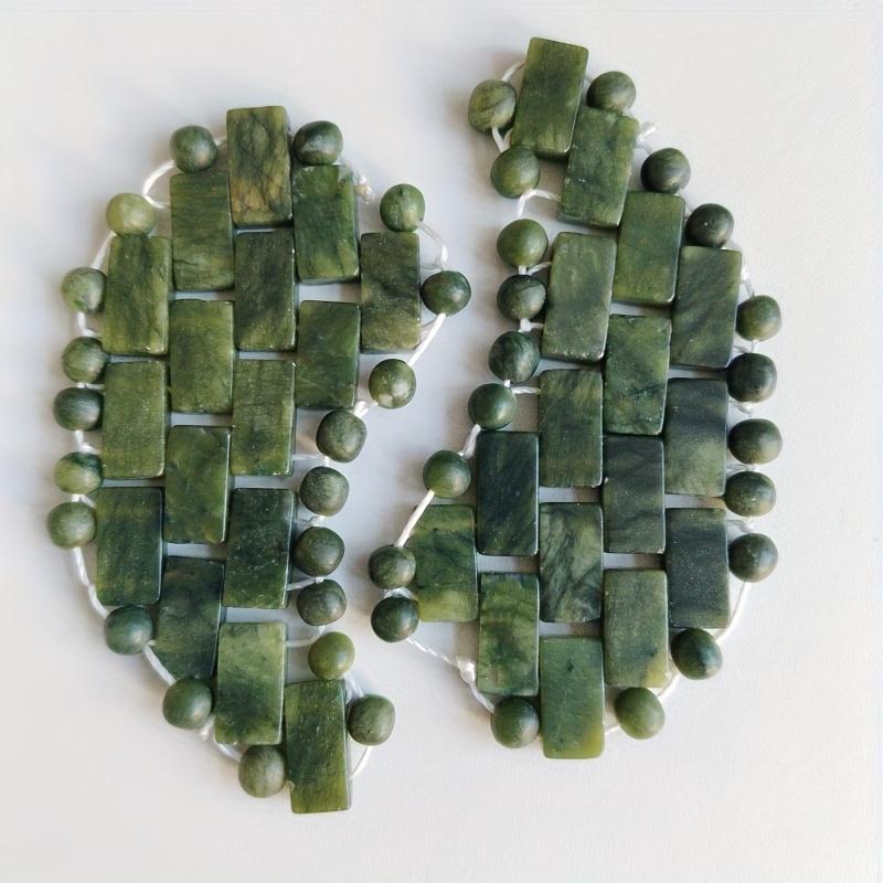 

1 пара натуральных нефритовых подушечек для глаз в форме полумесяца, для красоты лица и ухода за кожей, холодная терапия, спа, релакс, массажные инструменты, инструмент для ухода за кожей