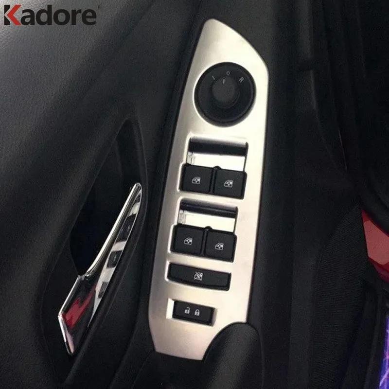 Car Inner Door Window Lift Switch Button Panel Cover Trim For Chevrolet Trax Tracker 2014-2017 2018 Matte Interior Accessories