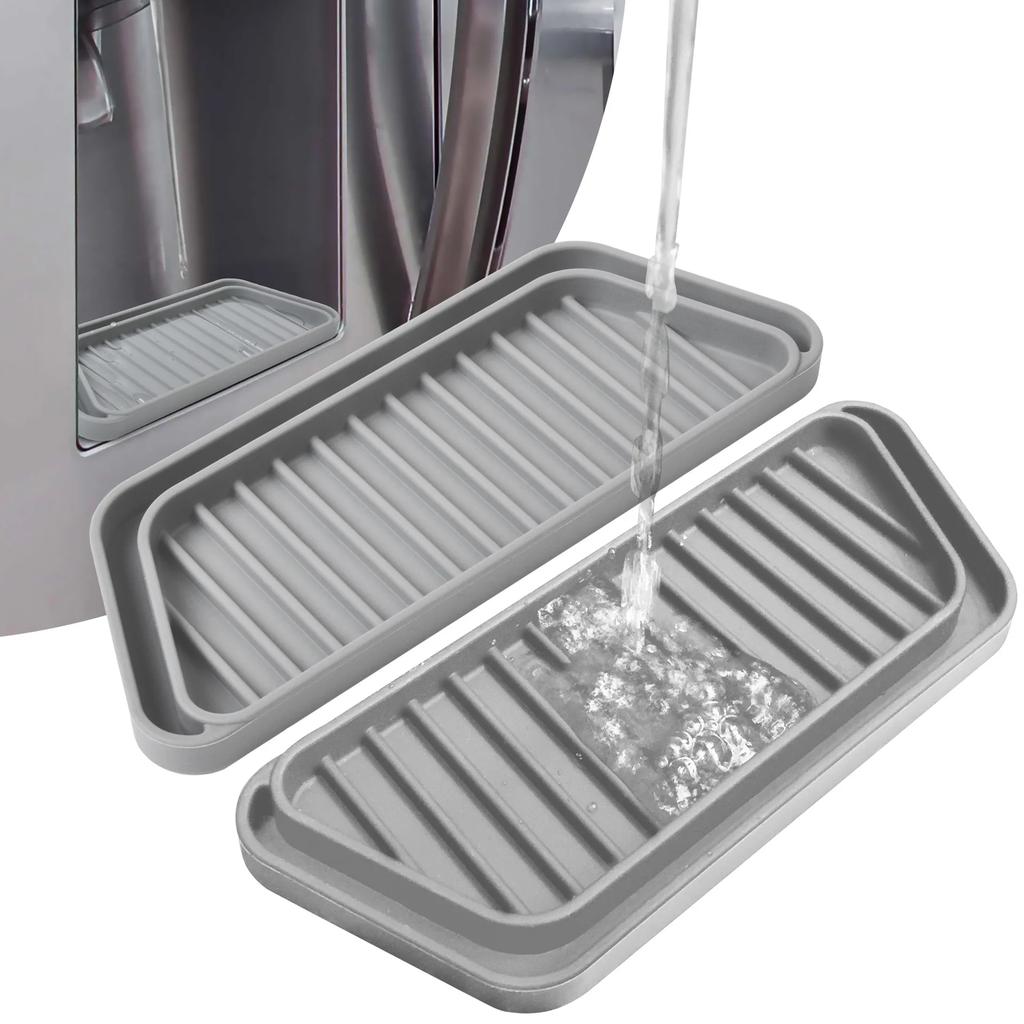 Silicone Refrigerator Drip Tray Reusable Kitchen Fridge Mat Anti Splash Overflow Drainage Catcher for Water Spills