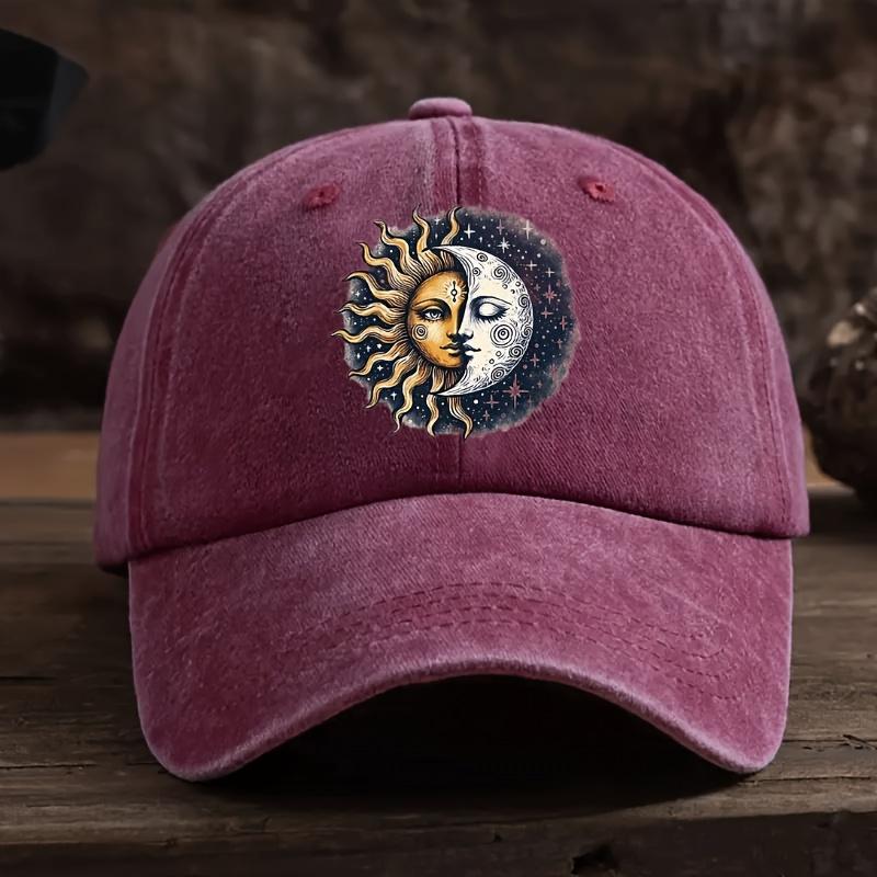 

Бейсболка Eclipse Ретро-бейсболка с дизайном солнечного и лунного затмения Регулируемая для стильной посадки One Size
