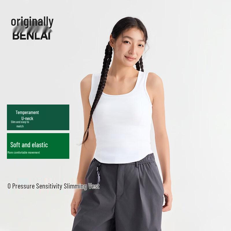 Benlai Women s U-Neck Slim-Fit Short Tank Top S