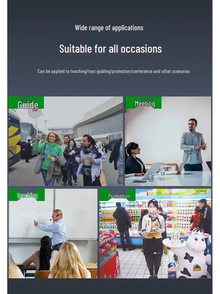 Wireless Microphone with Small Amplifier for Teacher's Headset & Trolley Speaker