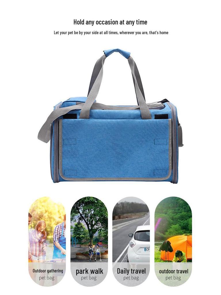 Large Capacity Pet Travel Bag: Handheld, Single Shoulder, Crossbody, Lightweight, Airline Approved