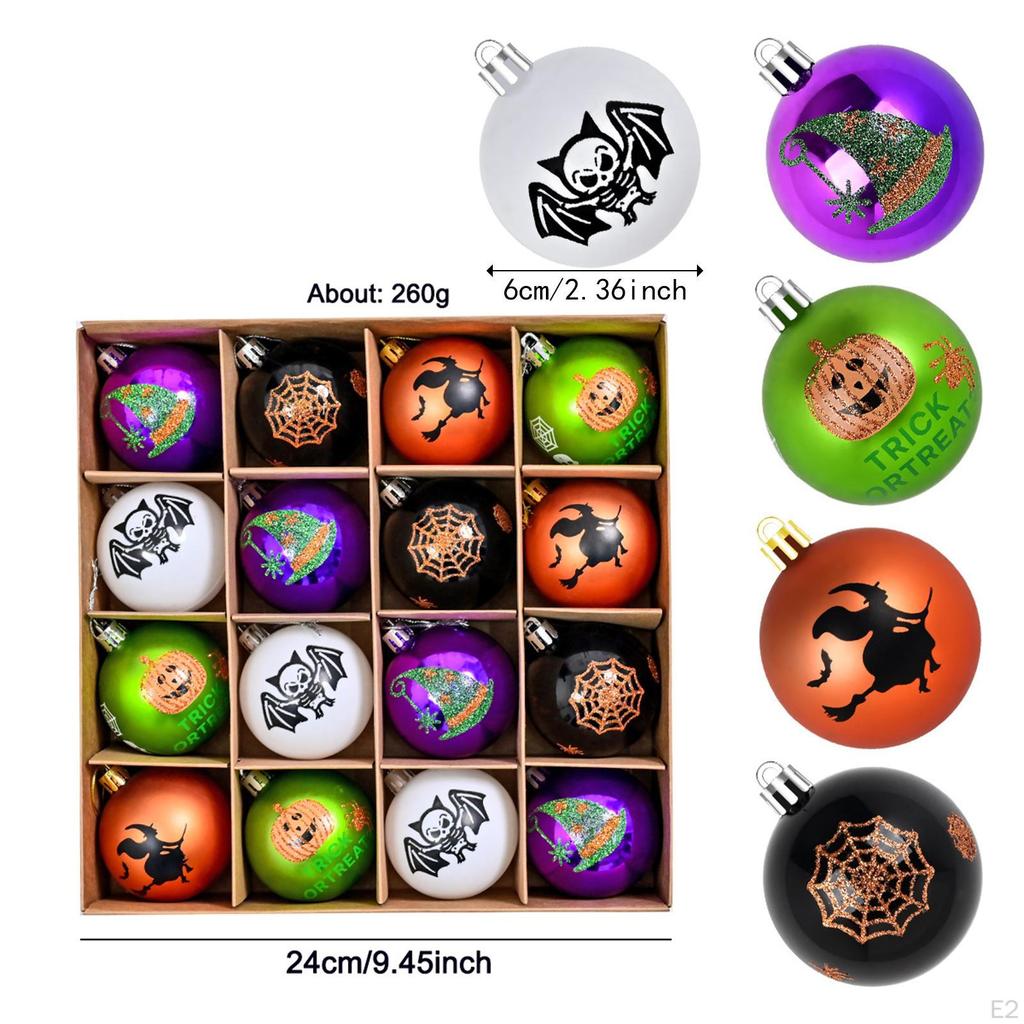16x Halloween Hanging Balls Ornament for Trees 6cm Creative Decorations Themed Party