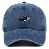 1ks Retro vypraná baseballová čepice s výšivkou žraloka pro ženy Muže Ležérní nastavitelná vypraná bavlněná čepice typu Dad Hat Unisex Klasické golfové čepice