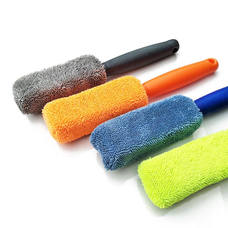 Car Wash Portable Microfiber Wheel Tire Rim Brush Car Wheel Wash Cleaning For Car With Plastic Handle Auto Washing Cleaner