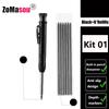 Reuseable Long Head Deep Hole Markers Pen Pencils Solid Carpenter Refill Leads Built-in Sharpener Woodwork Construction Tools