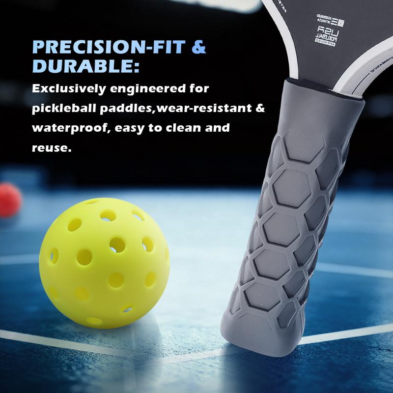 BA-High Elastic Silicone Handle Protective Cover Octagonal Honeycomb Pickleball Paddle Racket Grip Cover Accessories