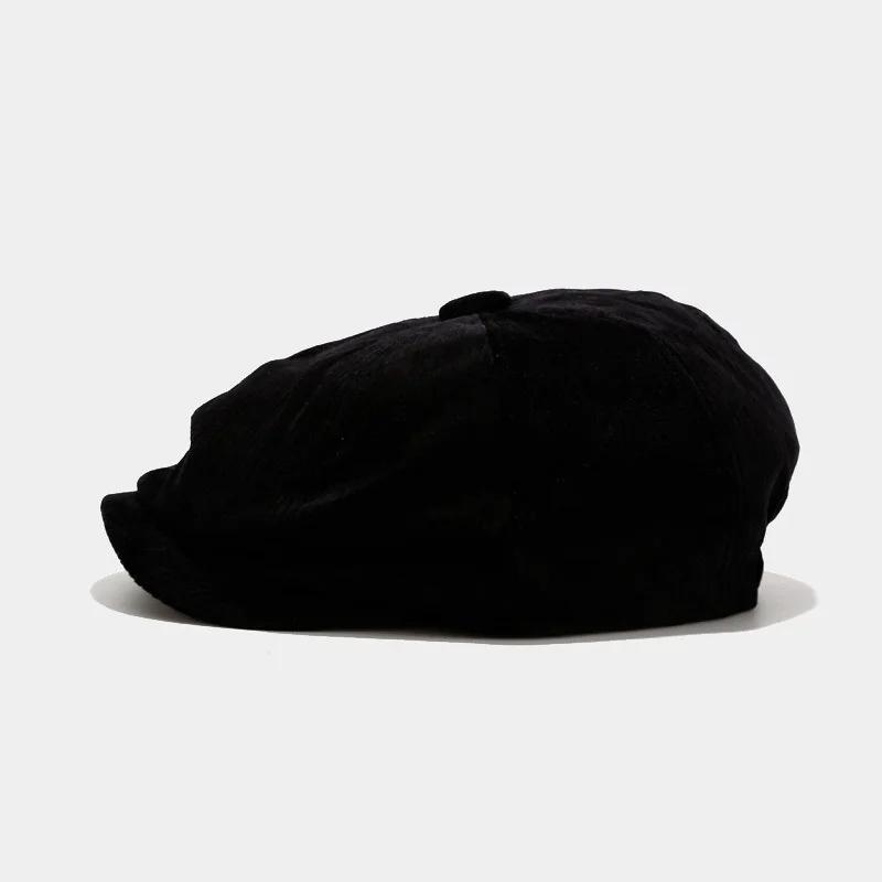 Women Autumn and Winter Fashion Korean Version Corduroy Octagonal Hat Literature Style Painter MultiColor Women Hats Accessories
