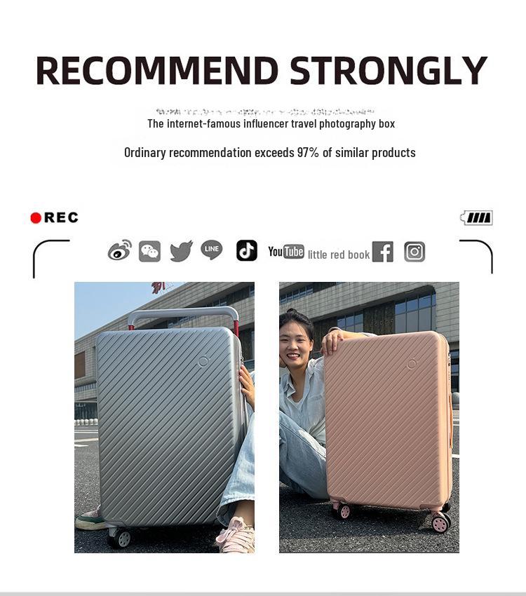 Damen 20" & 24" Anti-Fall Breit-Trolley-Koffer mit Universalrädern und Schloss