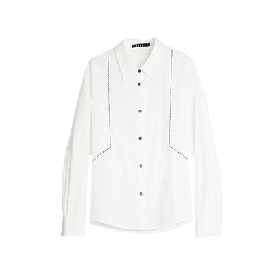 French Color Block Casual Loose Versatile Long Sleeve Shirt Women Shirts EC52005