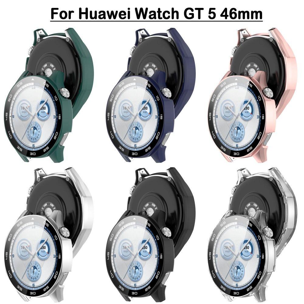 with Scale Screen Protector Tempered PC Cover Shell Protective Case for Huawei Watch GT 5 46MM