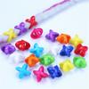 30pcs/set Plastic Braided Loose Beads X-shape Hair Braid Tubes DIY Big Hole Dreadlock Bead  Daily