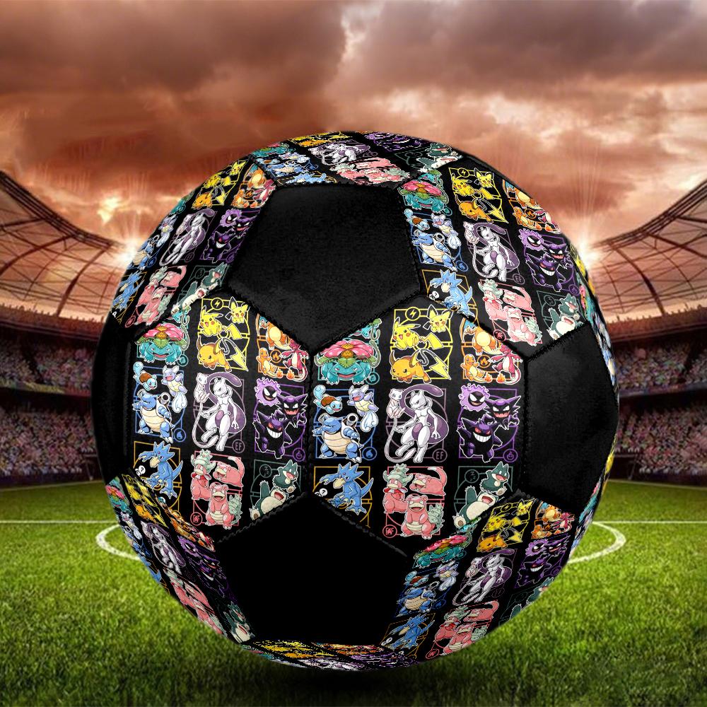 Pokemon Indoor Soccer Ball Colorful Machine Stitched PVC Size 5 Team Training Competition Ready Durable High-Bounce Cool Sports Gift