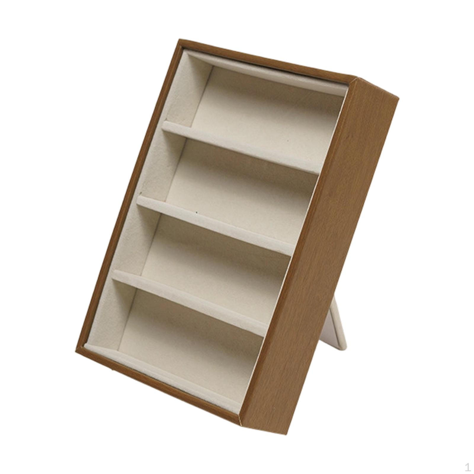 

Органайзер для солнцезащитных очков Чехол для хранения очков 4 ячейки Витрина Коробка для демонстрации очков Подставка для ювелирных изделий для brown and beige