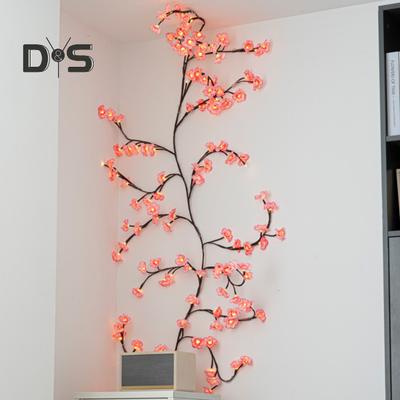LED Cherry Blossom Vine Light Strip with Remote Control Multiple Lighting Modes Cherry LED Tree Branch Lights Wall Decor
