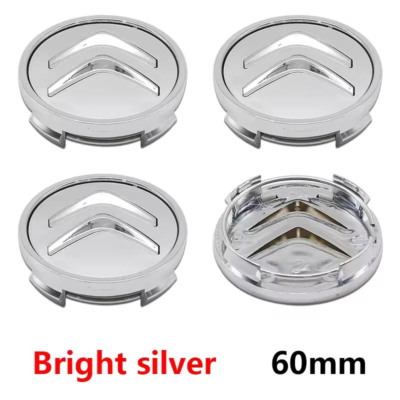 4 pezzi 60mm Tappi Centrali Ruota Auto Coprimozzi Cerchioni Tappi Copri Mozzo Emblema Per Citroen C5 X AIRCROSS C3 C4 C2 Berlingo Jumper Dispatch ami